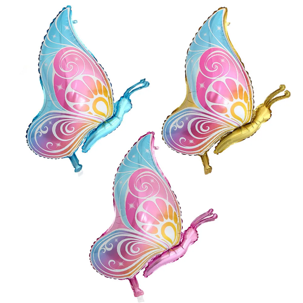 

3pcs Huge Butterfly Foil Balloons 3D Butterfly Shape Balloon Butterfly Birthday Helium Mylar Balloon Butterfly Theme Party Decor