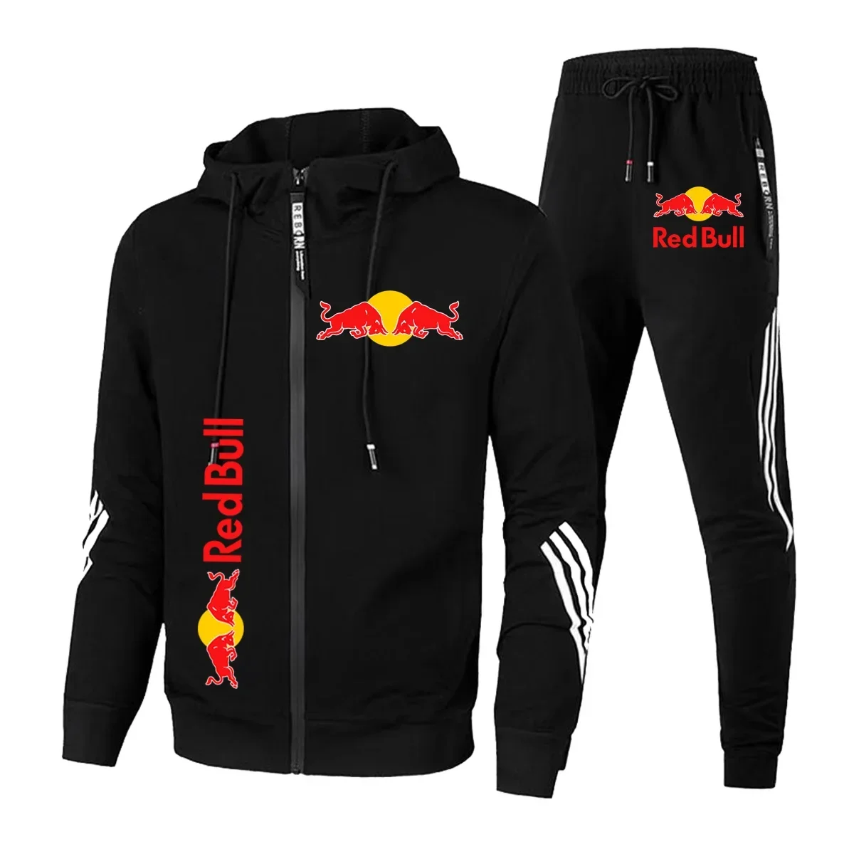 

2025Red Bull Logo Мужская толстовка с капюшоном из 2 предметов Новое пальто с принтом Red Bull Мужская мода Повседневная простая толстовка Stormtrooper Red Bull Lo