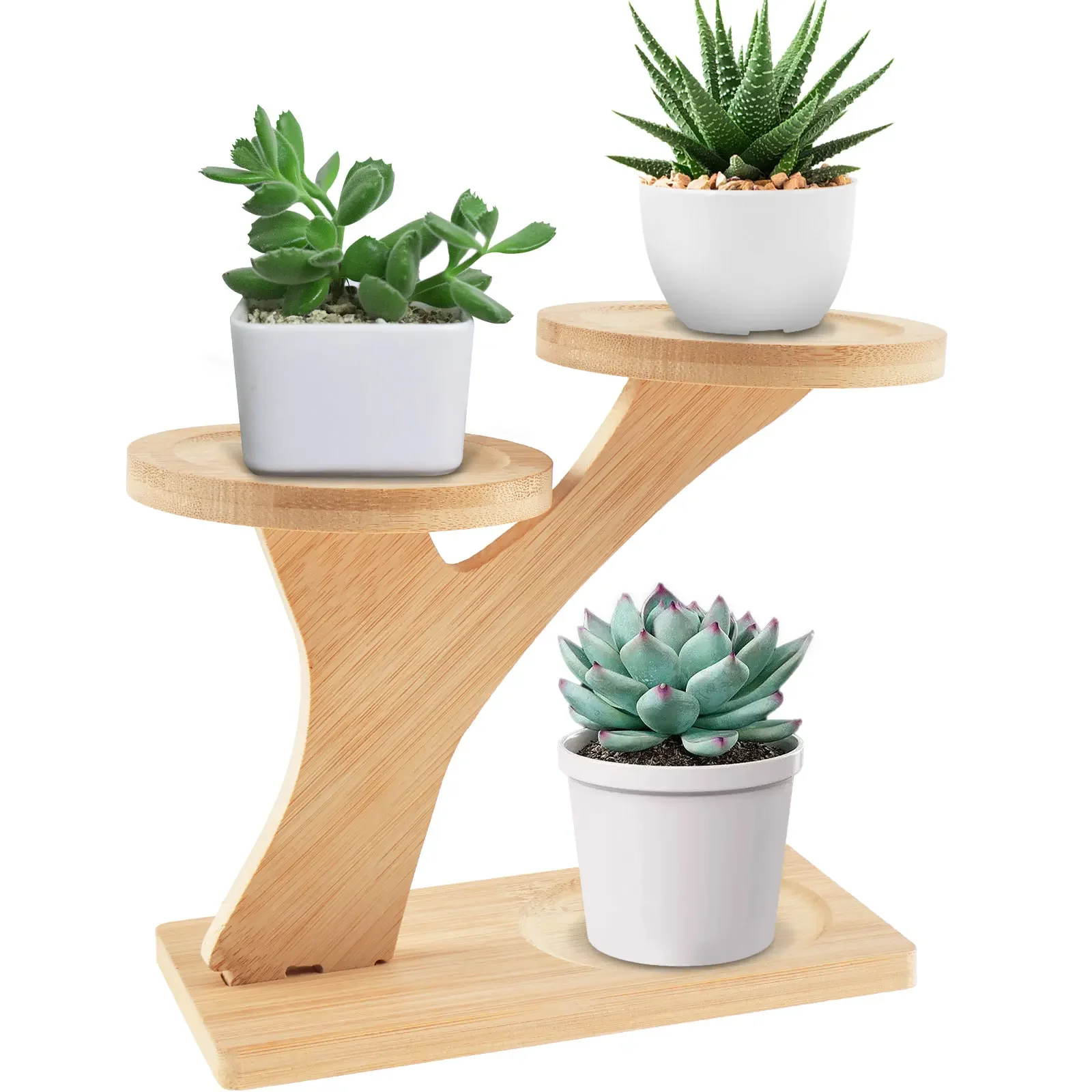 

Tabletop Plant Stand 3 Tiers Tabletop Plant Shelf Bamboo Plant Holder Desktop Plant Display Rack For Outdoor Yard Balcony Desk