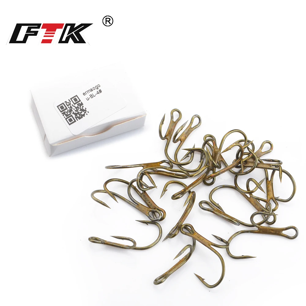 FTK 20pcs Twins Hook Weedless Fishing Hook 1#-8# Fly Tying Duple Hook for Jig Bass Fish Hook Fishing Tackle For Soft Lure