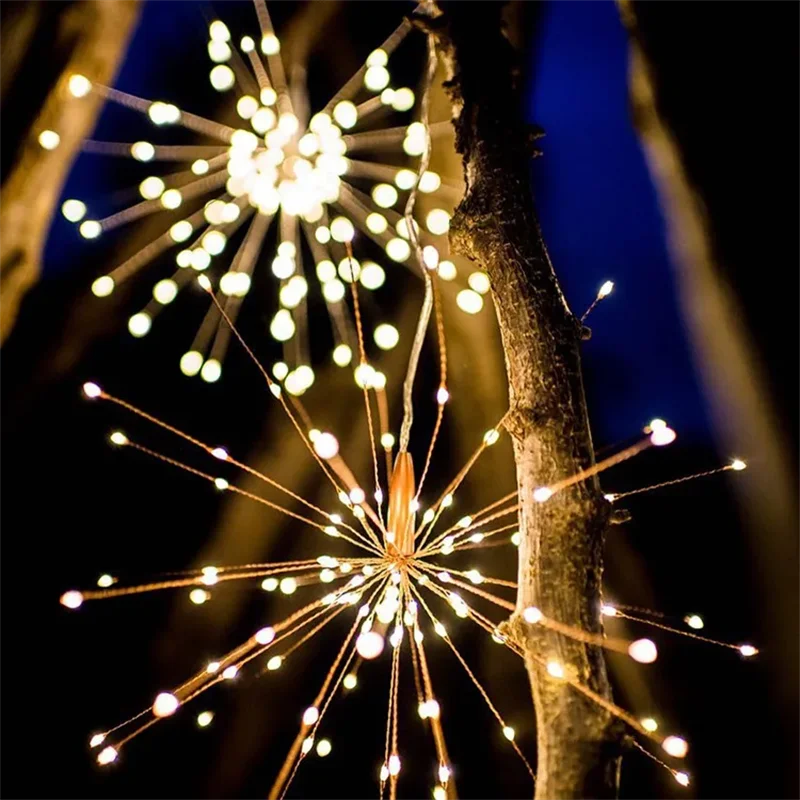 

Led Fireworks Solar Energy String Christmas Exploding Fireworks Copper Wire Outdoor Yard Decorative