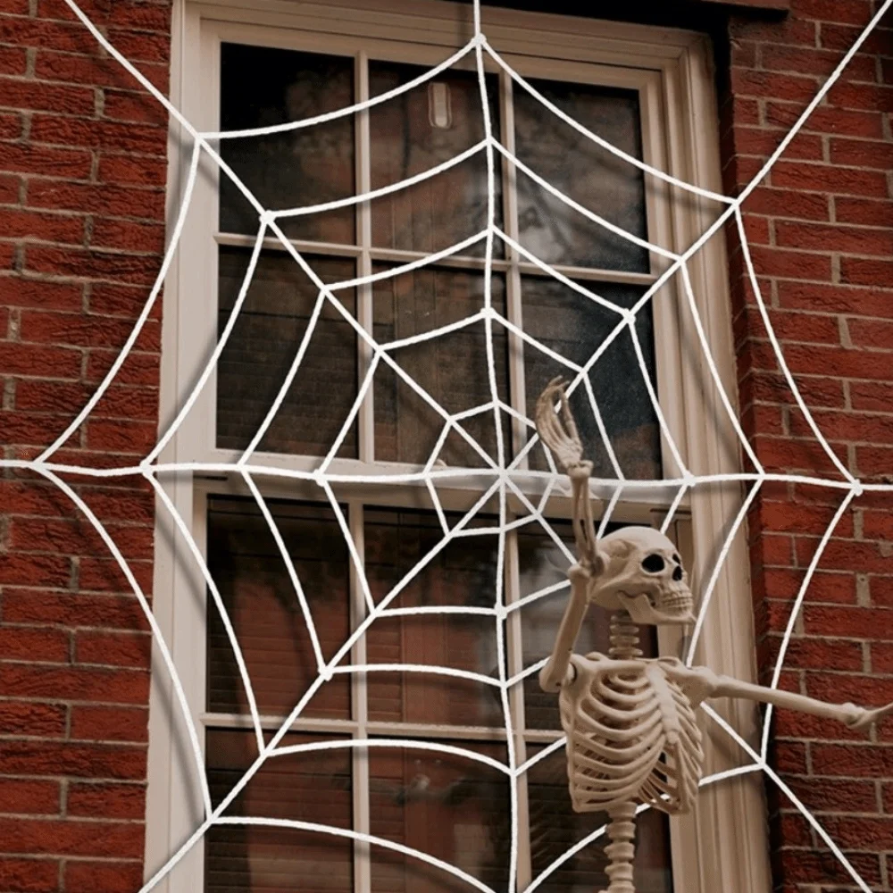 Creepy Multi-size Halloween Giant Cobweb Stretchy Chenille Scary Cobweb Prop Easy To Install Simulation Spider Web Garden