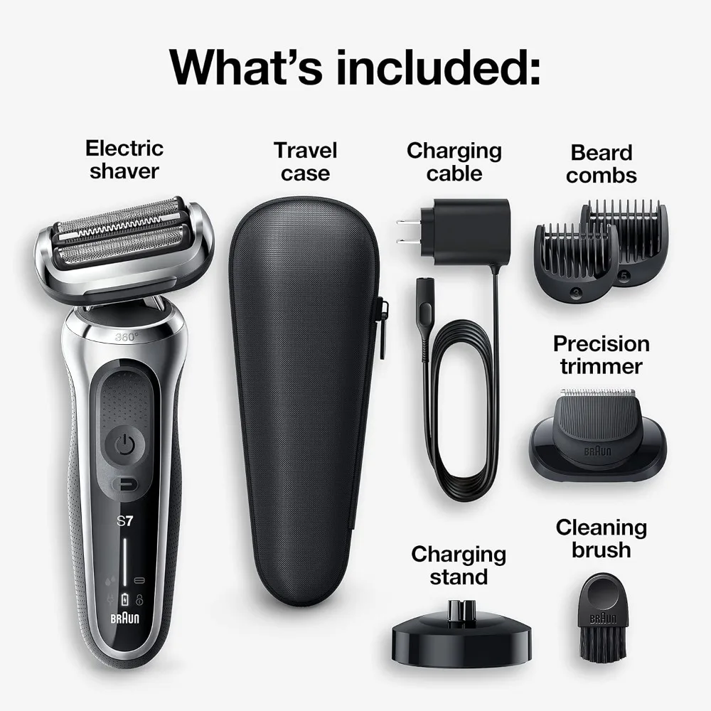 Electric for Men, Waterproof Foil Shaver, Series 7 7027cs, Wet & Dry Shave, with Beard Trimmer, Rechargeable