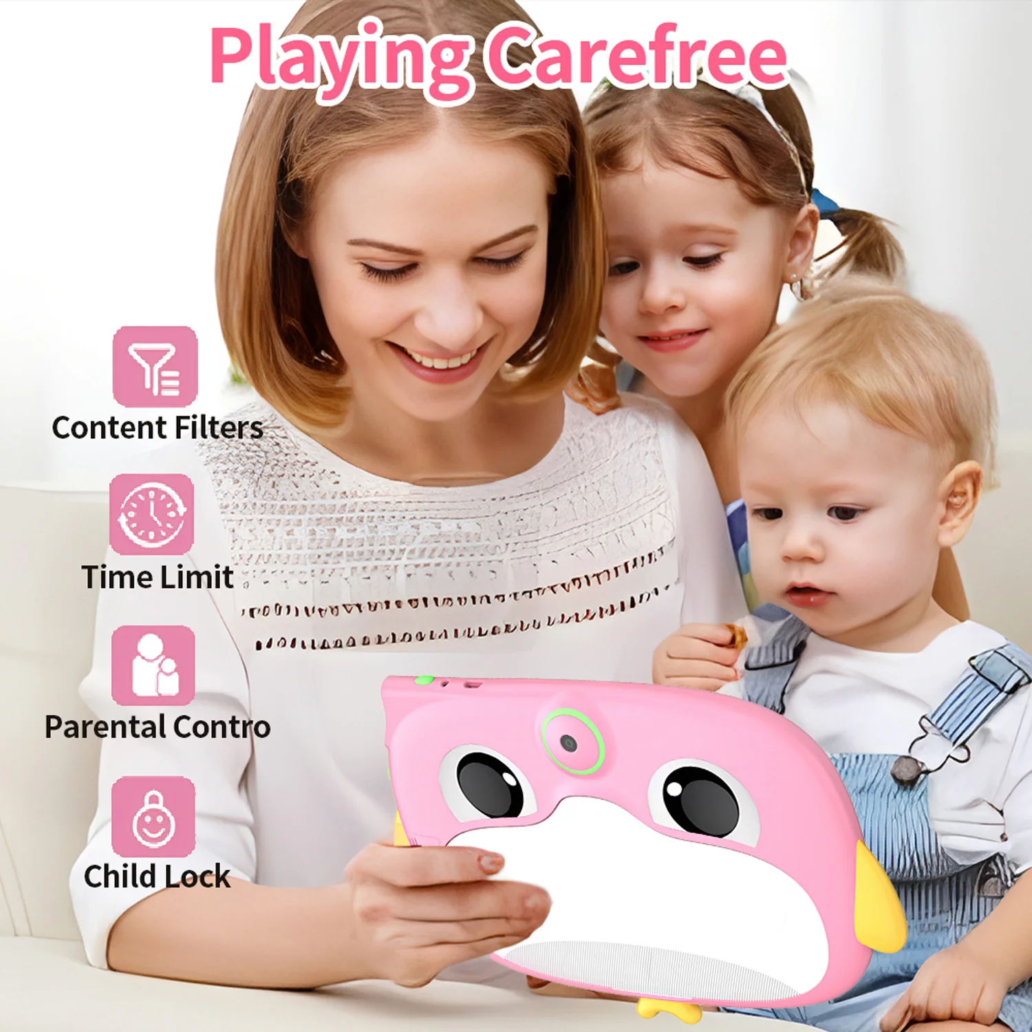 2026 New Cartoon Pattern 7 Inch Kids' Tablets Android Learning Education Tablet PC Kids-Proof Protective Case Tablet 4000mAh