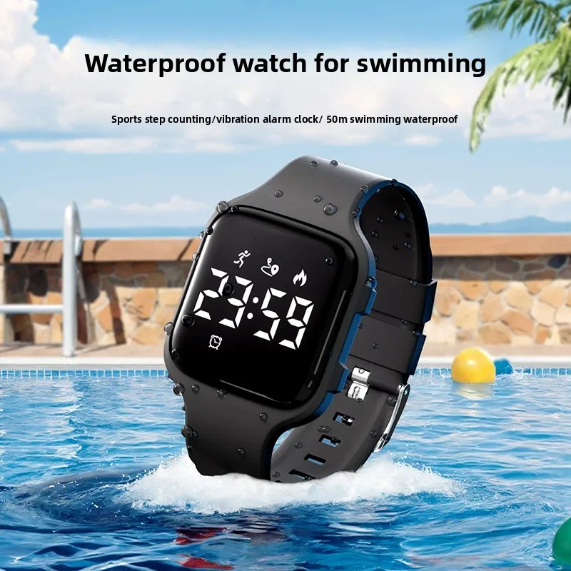 LED Digital Smart Watch Waterproof Bracelet Pedometer Timer Silent Vibration Alarm Sport Fitness Simple Swim Korean Wrist Watch