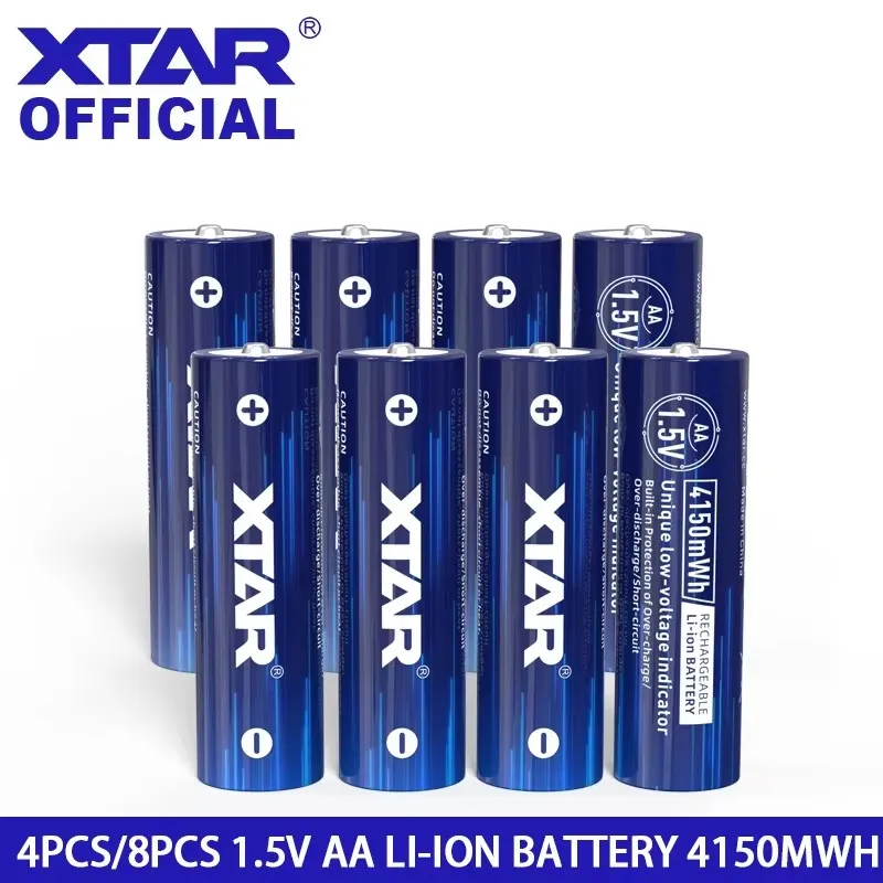 XTAR AA 4150mWh 2500mAh 1.5V Li-Ion Oplaadbare Batterij Lithium Batterijen met Smart LED Indicator Top Batterij VOOR Klok Muis