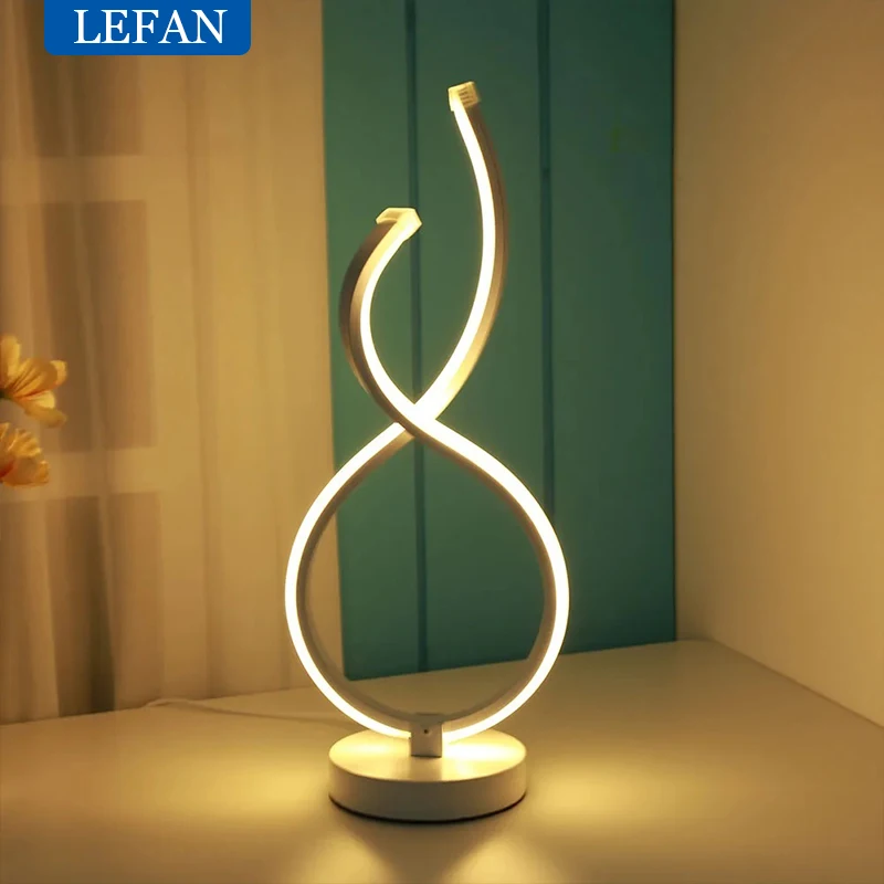 Modern Acrylic & Metal Led Table Lamp - Minimalist Desk Light For Bedroom Bedside, Living Room Study Decor