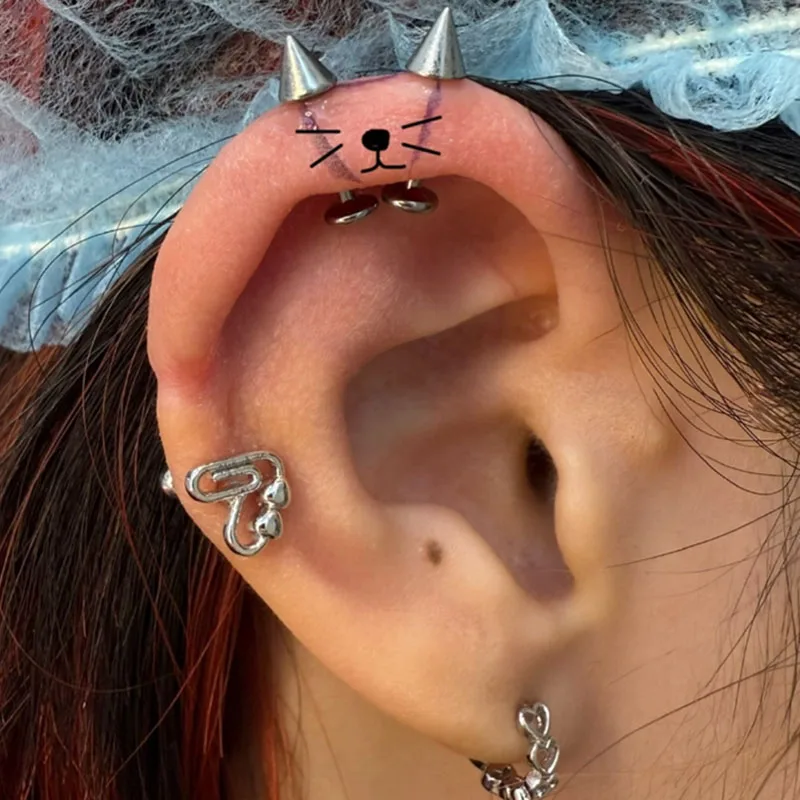 10 قطعة ASTM F136 التيتانيوم الأذن قطعة وأشار مخروط اكسسوارات ل الخيوط Labret ترصيع الزنمة الشفاه اللسان مسمار ثقب المجوهرات