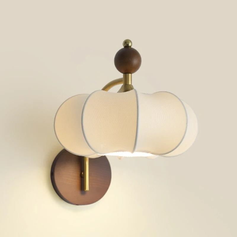 

Middle Century Vintage Cloth Art Wall Lamps Silk Sconce Light Living Room Bedroom Restarant Home Decor Dining Table Luminaries