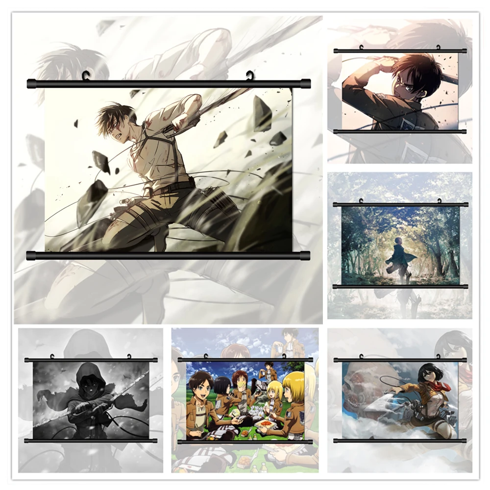 Attack on Titan Rivaille Ackerman Eren Jaeger Mikasa Anime Wall Art Wall Decor Canvas Painting Prints Picture Posters Room Decor