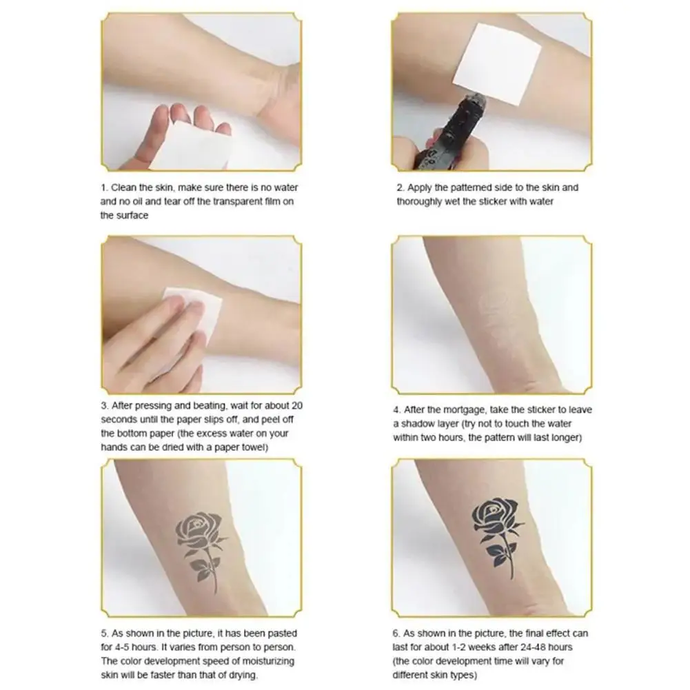 Tattoo Sticker Semi-permanent Won't Wash Off The Waterproof Japanese Series Old Traditional Blossom Arm Koi Fish Pattern