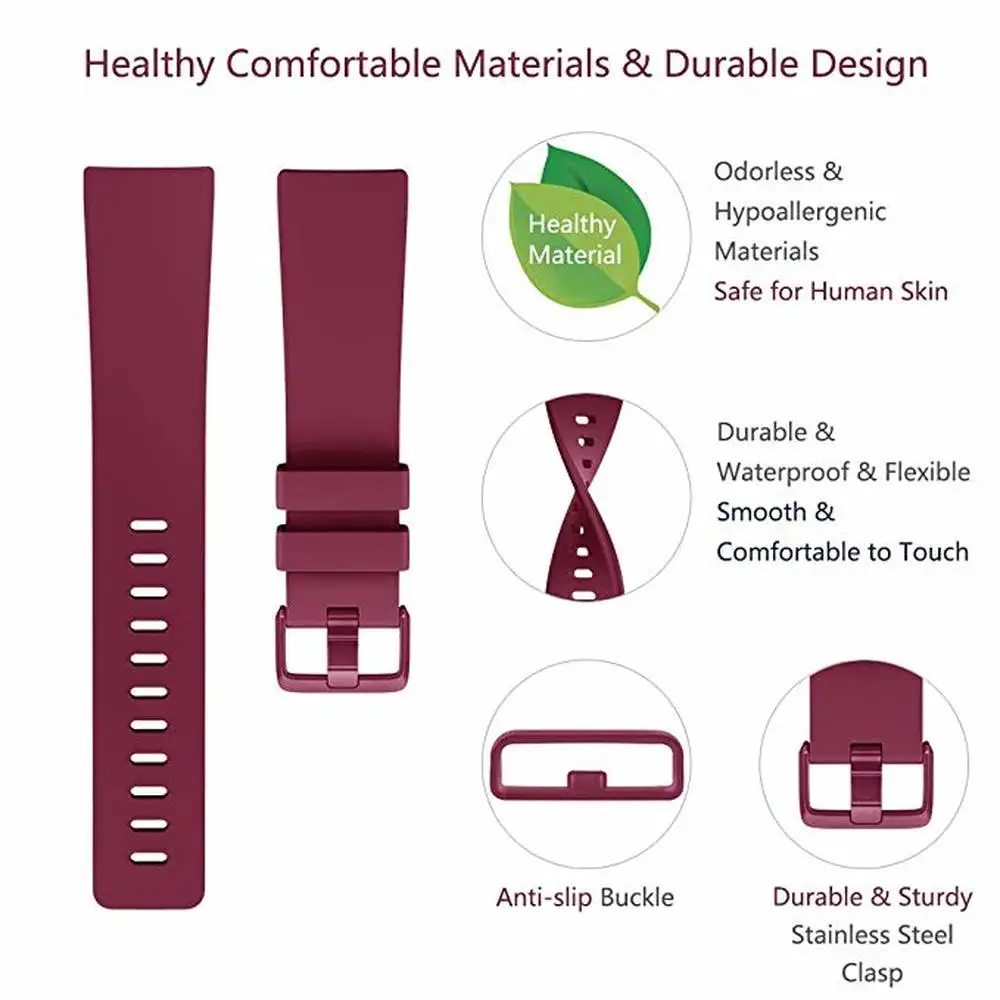 Strap for Fitbit Versa/Versa2/Lite Smartwatch accessory replacment band Sport silicone Bracelet band for Fitbit Versa Wristband