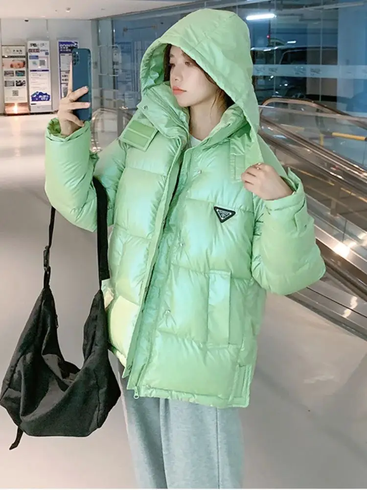 Forerun Oversized Hooded Bubble Coat Glossy Winter Puffer Jaet Women's down Jaet Camel Fur Fill Autumn 2023 Collection
