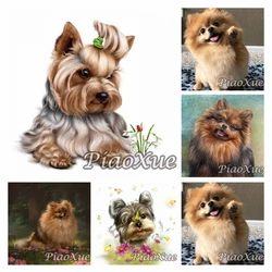 Cute Pet Animal 5D Diamond Painting Yorkshire Terrier Dog Pomeranian  Diamond Embroidery Cross Stitch Kit Handmade Craft