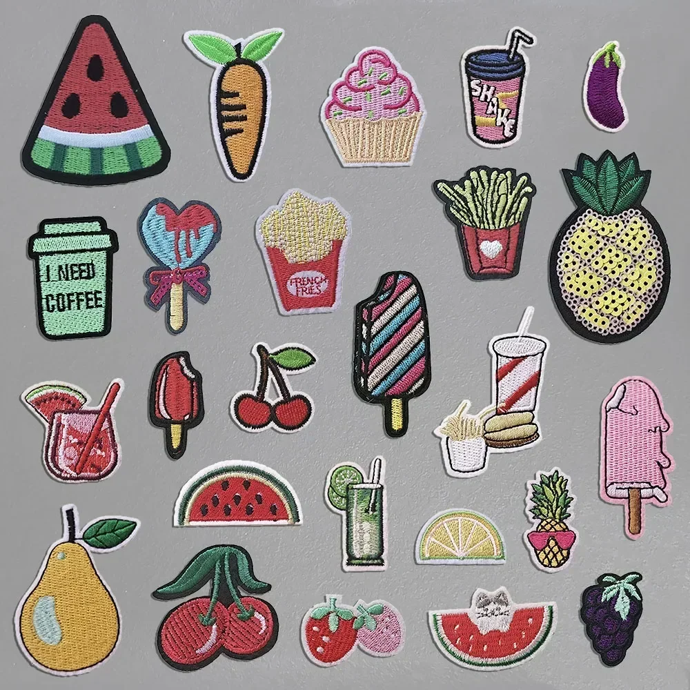 Cartoon fruit dining patterns, hot melt adhesive ironing, embroidery cloth stickers, DIY decorative clothing accessories patches