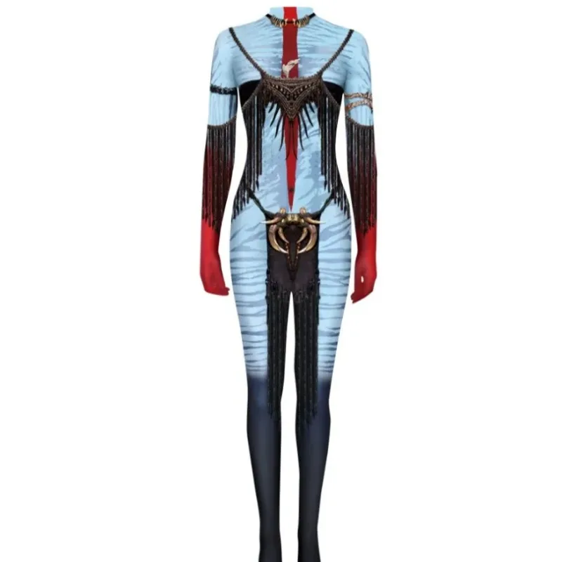 Halloween Cosplay Costume Movie Avatar The Way of Water Long Sleeved Print Jumpsuit Christmas Theme Party Outfits for Unisex