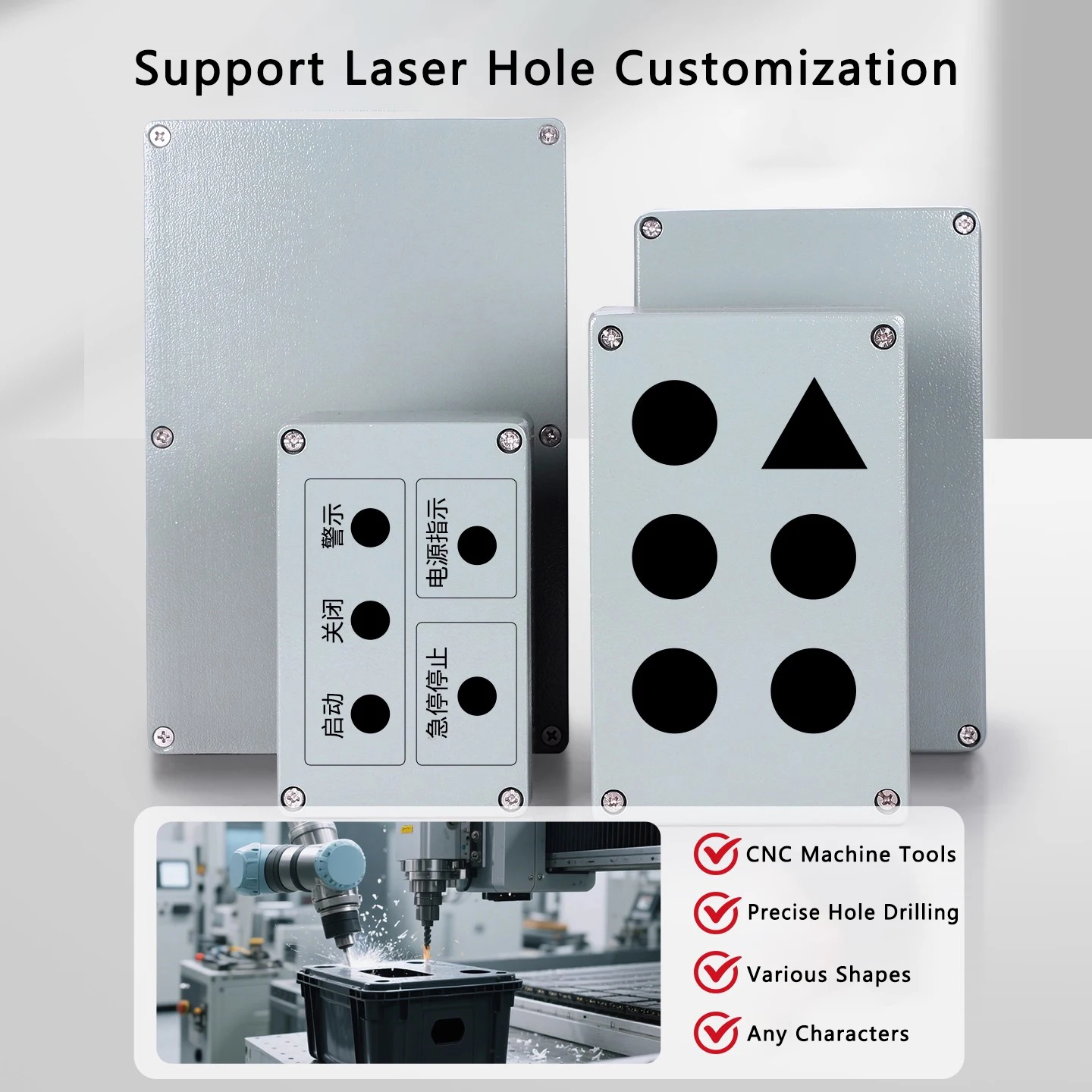 IP67 Waterproof Metal Box Outdoor High Temperature Resistant Cast Aluminum Box Factory Installation Hole Electrical Junction Box 6