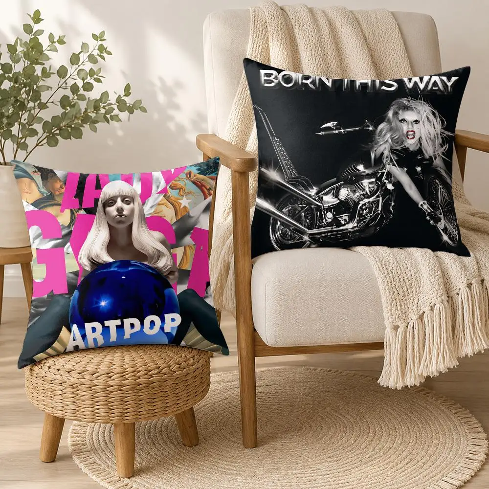 Lady G-Gaga Singer Cushion Cover Square Decorative Throw Pillow 40x40cm For Sofa Bedroom Living Room Home Decor