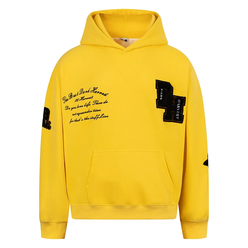 

Autumn Mens Pullover Hoodies Hip Hop Towel Embroidery Tracksuit 2025 Streetwear Harajuku Casual Fashion Hooded Sweatshirts
