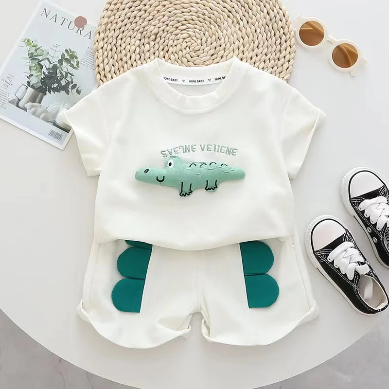 

New Summer Baby Girls Clothes Suit Children Boys Fashion T-Shirt Shorts 2Pcs/Sets Toddler Casual Sports Costume Kids Tracksuits