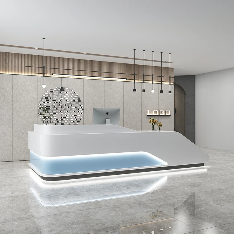 Restaurant Front Desk Reception Counter Barber Classic L Shaped Reception Desks Beauty Salon Mostrador Recepcion Furniture