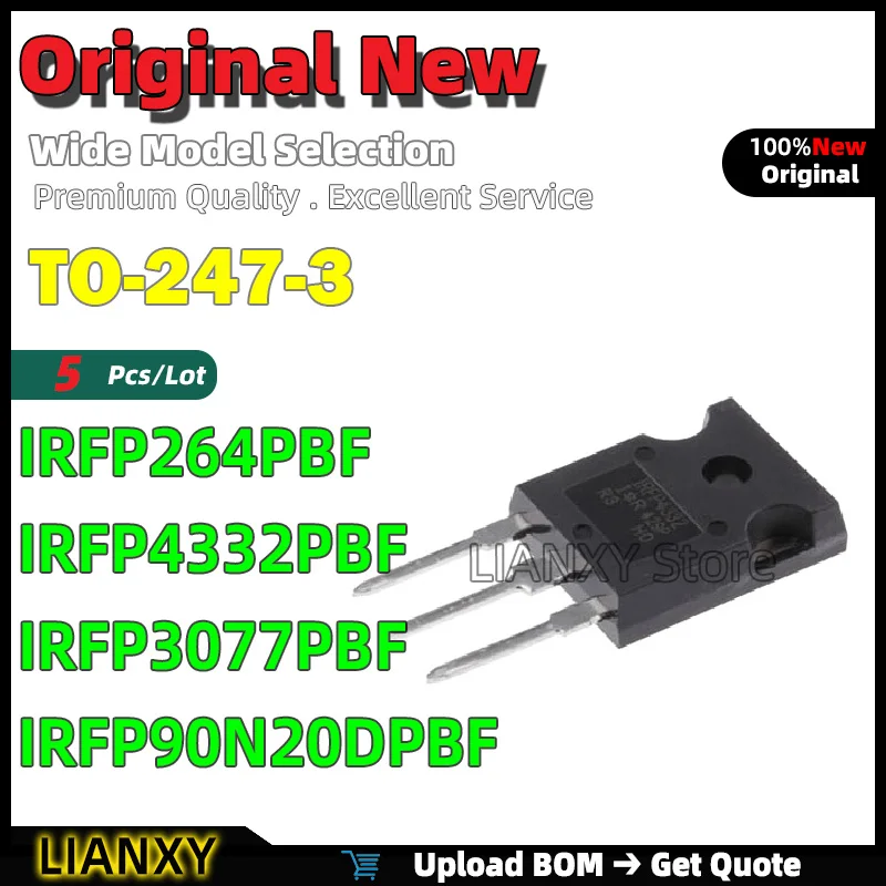 

5 шт. TO-247-3 IRFP264PBF IRFP4332PBF IRFP3077PBF IRFP90N20DPBF N-канальный MOSFET новый оригинальный