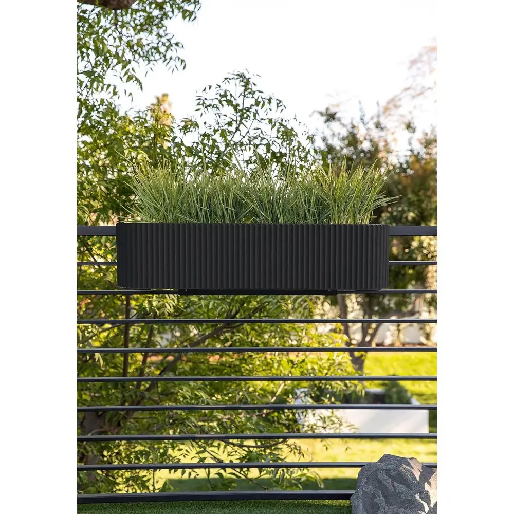 Hanging Planter Box or Windowsill/Balcony | Plastic-Stone Composite w/Railing Bracket | Decor or lowers - view 6
