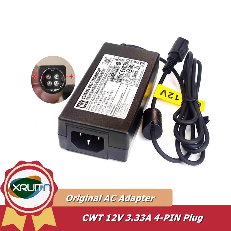 Genuine For HIKVISION Video Recorder Power Supply 12V 3.33A 40W 4PIN CWT AC Adapter Adaptor KPL-040F-VI KPL-040F Power Charger