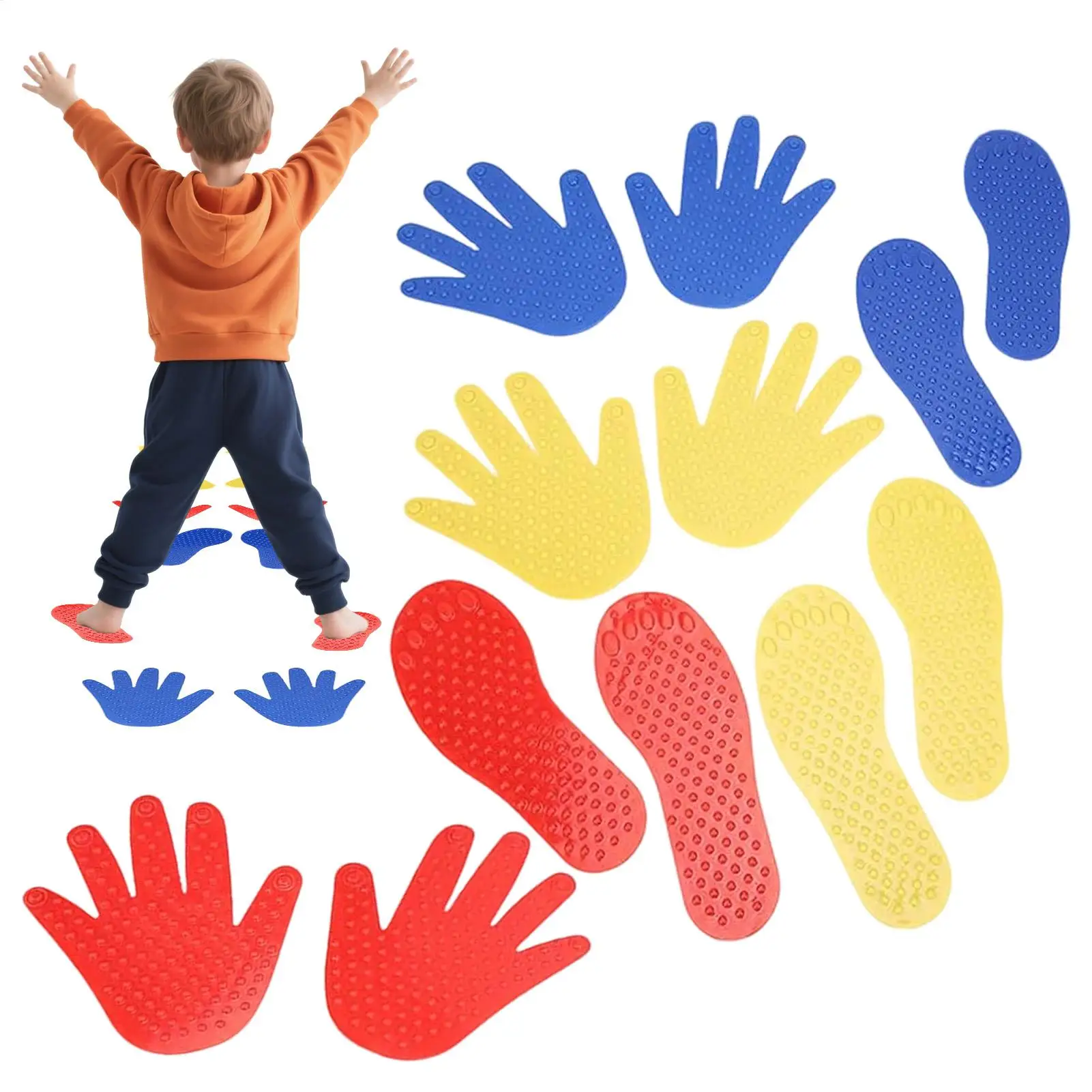 Hands and Feet Play Mat 6 Pairs Interactive Hands and Feet Coordination Play Mat Sensory Integration Training Equipment