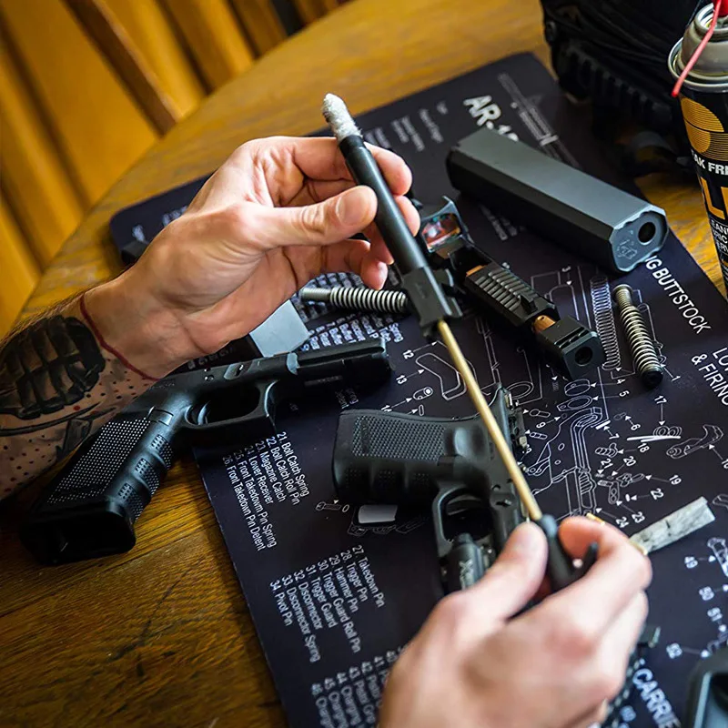 Tactical Gun Disassembly Rubber Cleaning Mats, Thickened, Waterproof, Ar15, AK47, Rifle Clean, Repair Pad, Anti-Slip Desk, Mouse view 6