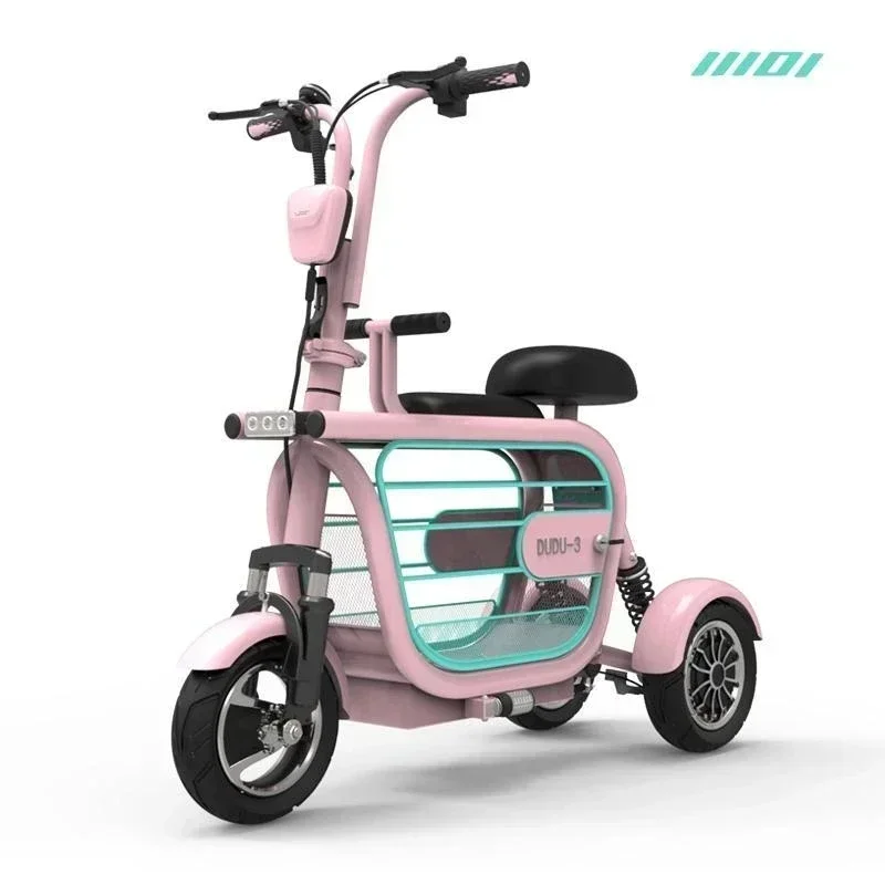 Electric Tricycle  400W motor 48V12AH Lithium battery 3 wheel electric vehicle 10''  Mini Electric Scooter Bike Parent-child