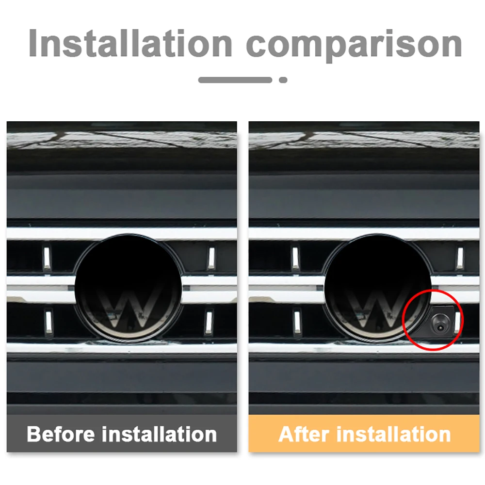Car Front View Camera For Volkswagen Teramont 2021 AHD 150° Fisheye Lens Waterproof 1080P Night Vision Color Parking Monitoring