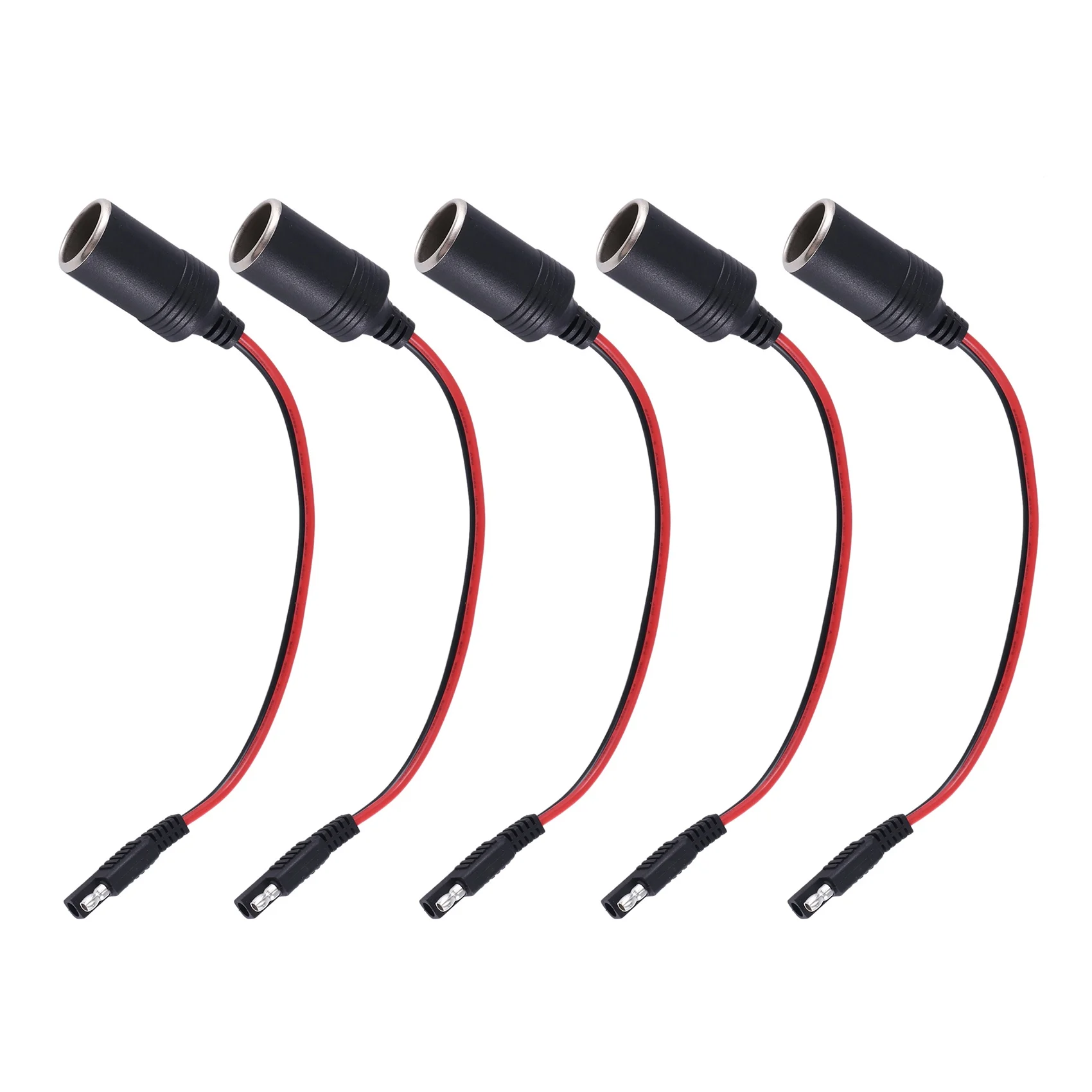 5Pcs Female Cigarette Lighter Socket to Sae with Sae 2 Pin Quick Release Disconnect Connector Plug 14AWG Extension Cable