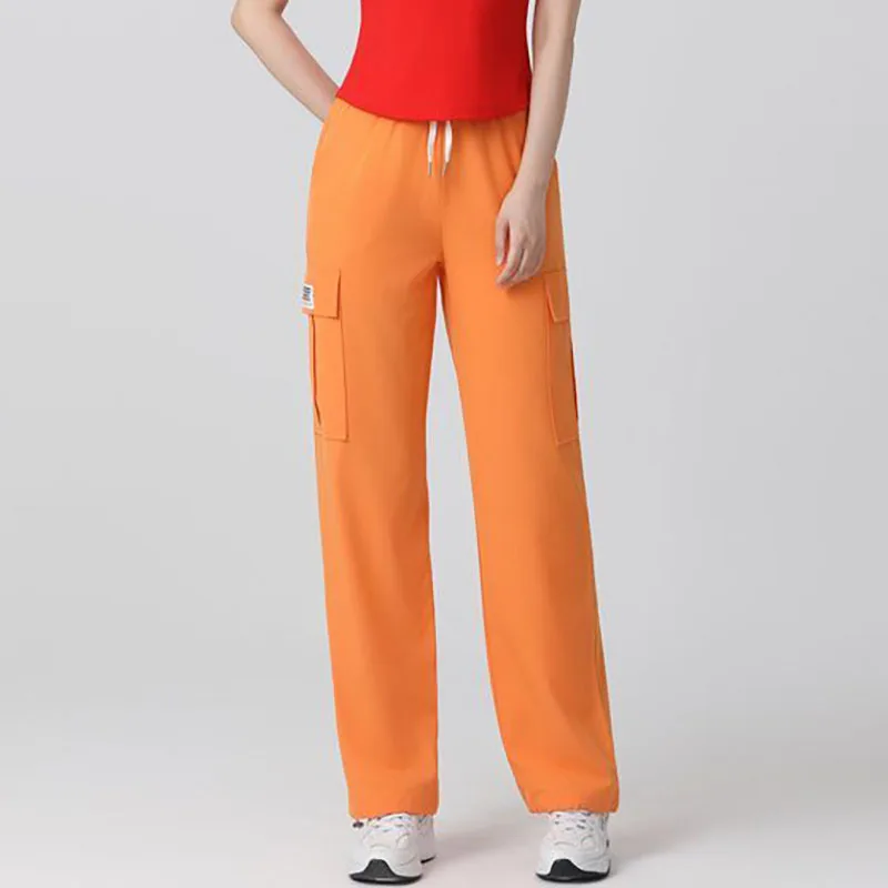 

Fashion Elastic Spliced Pockets Casual Pants Women's Clothing 2025 Autumn New Loose All-match High Waist Cargo Trousers