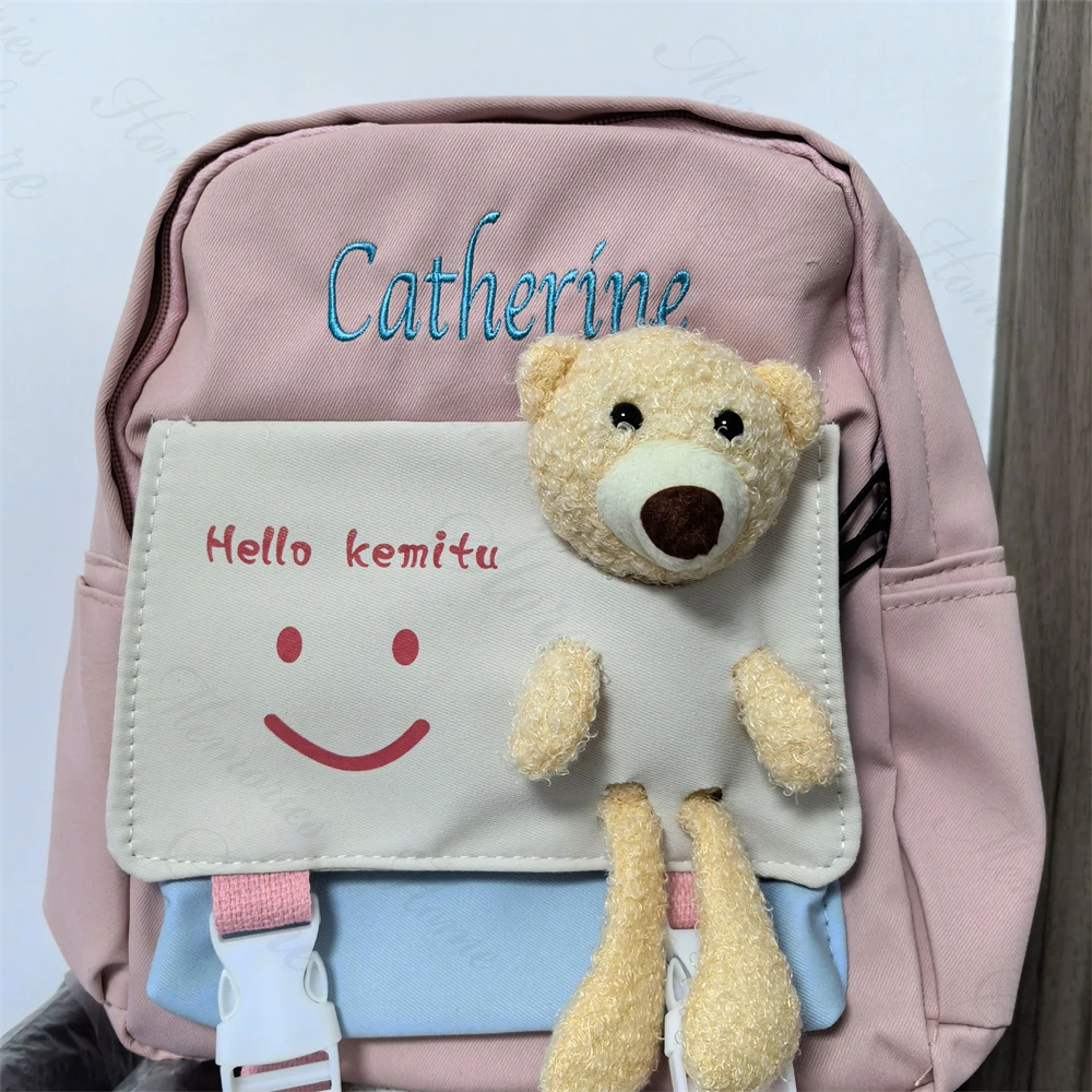 

Personalized Name Little Girls Kindergarten Schoolbags Custom Cute Bear Primary Fashion School Bag Kids Outdoor Snack Backpacks