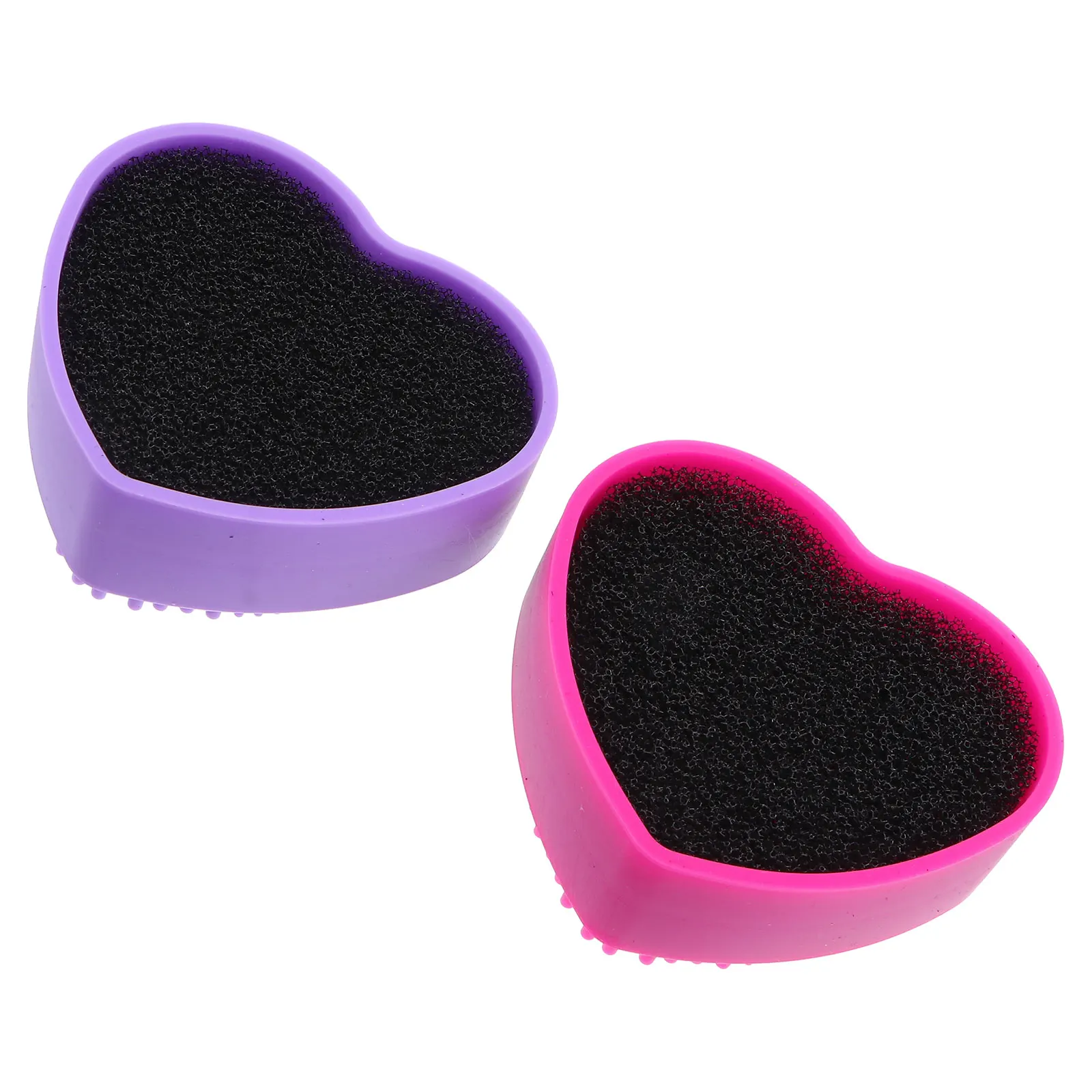

2Pcs Heart Sponge Makeup Brush Cleaning Dry Wet Dual Brush Cleaning Box Use Travel Heart Shaped Box Tool
