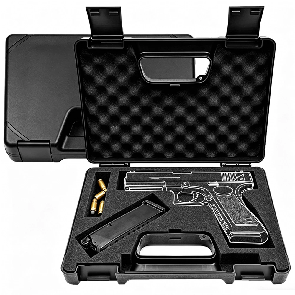 Estuche táctico para pistola, caja de almacenamiento para pistola, estuche de transporte para pistola, caja de protección para pistola de carcasa dura, caja para pistola acolchada con espuma