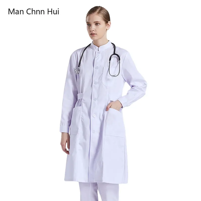 Uniforme de enfermeira feminino macacão médico profissional salão de beleza de mangas compridas roupas de trabalho de laboratório robe esfrega traje para enfermeiros