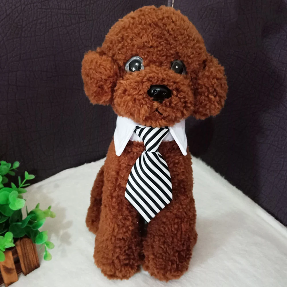 

8pcs Adjustable Dog Tie Collar Pet Necktie For Small Puppies Striped Wedding Party Holiday Decoration Self-Adhesive Closure
