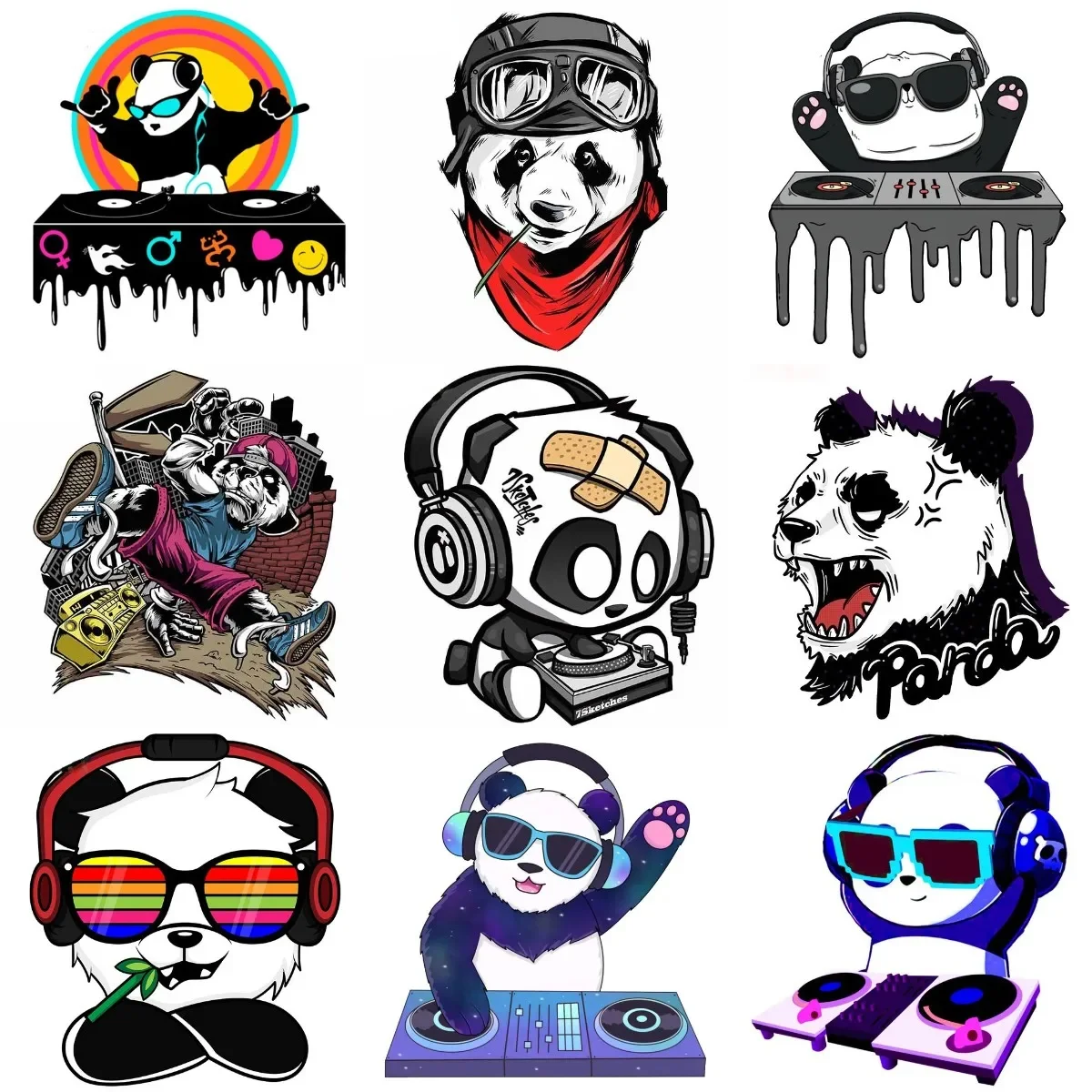 

Creative DJ Panda Personalized PVC Stickers Accessories for Decorate Car Wall Window Table Motorcycle Off-road Bicycle Decal