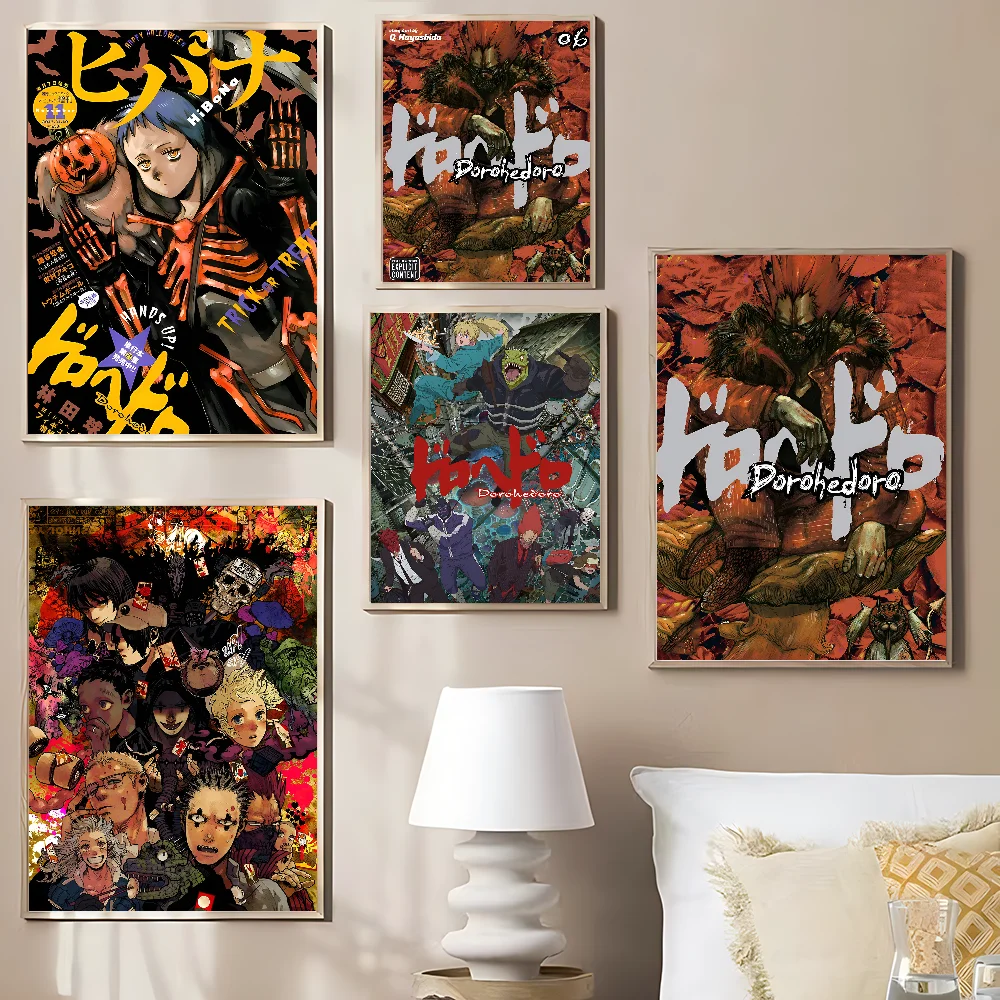 

Vintage Dorohedoro Anime Posters Sticky Decoracion Painting Wall Art White Kraft Paper Wall Decor