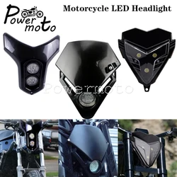 Motocross LED Headlight Lights Universal For Honda Suzuki Kawasaki Yamaha Dual Sport Dirt Street Bike Enduro Supermoto Headlamp