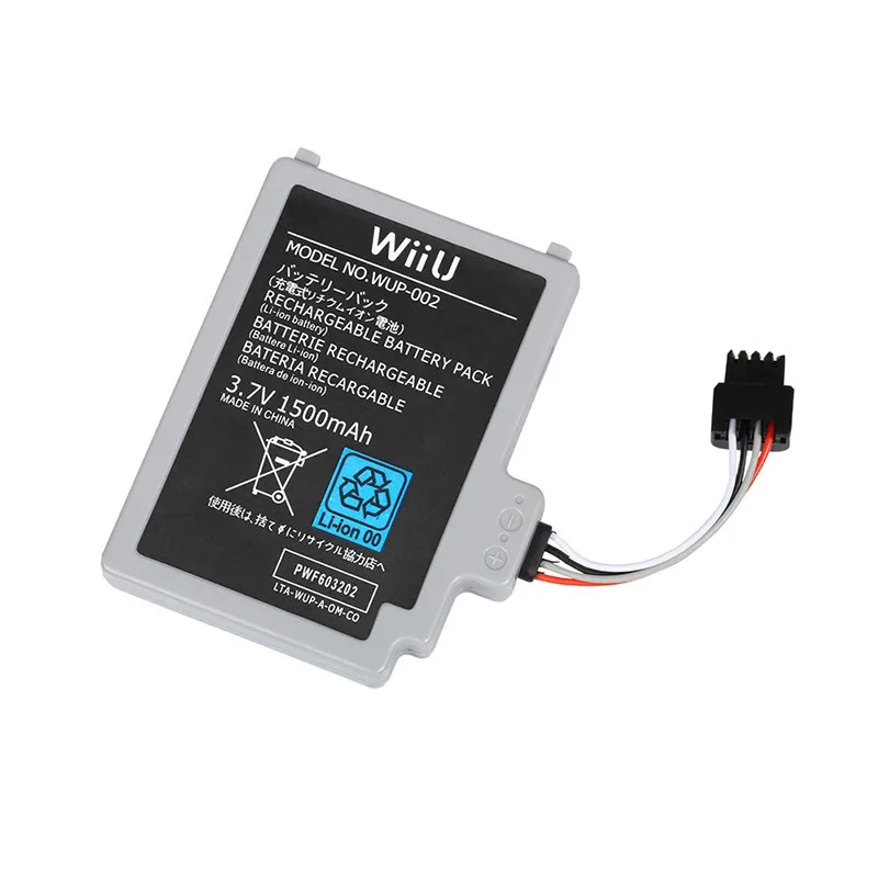 10PCS 3.7V 1500mah Rechargeable Li-ion Battery Pack WUP-002 for Nintendo Wii U Gamepad Controller Replacement Joystick Batteries