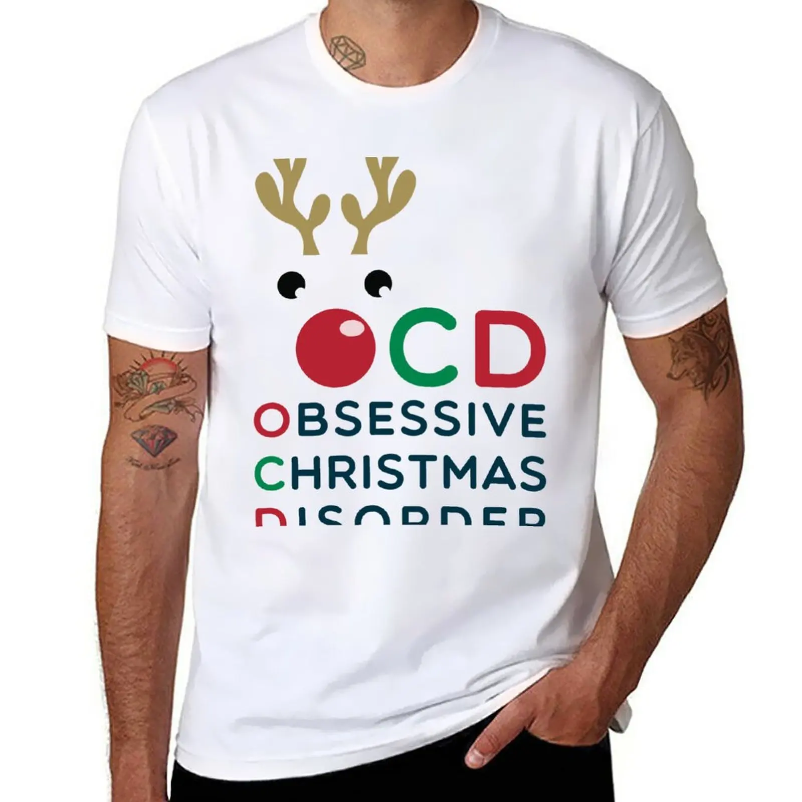 OCD OBSESSIVE CHRISTMAS DISORDER T-Shirt quick drying t-shirt man clothes mens white t shirts