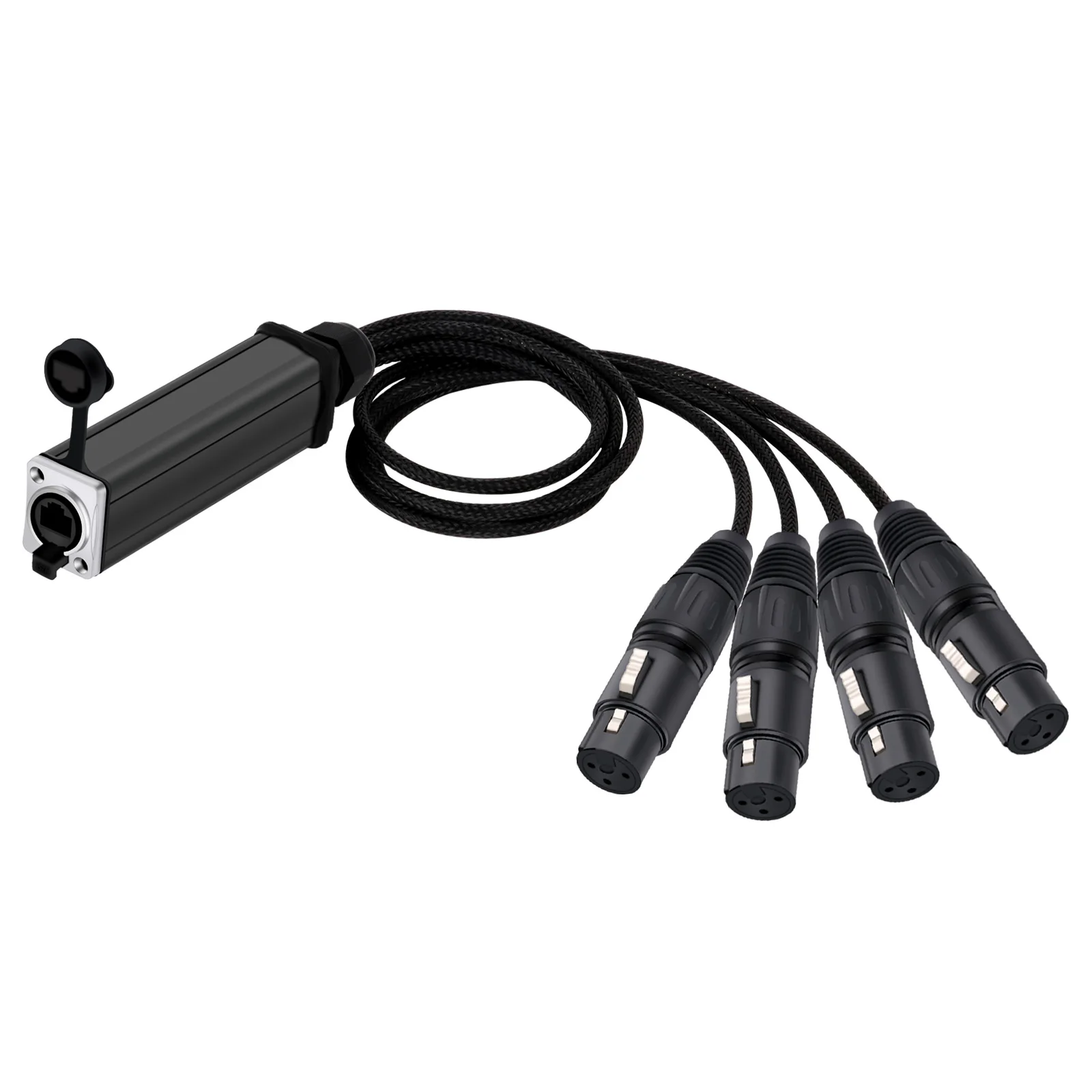 RJ45 CAT5 with Shielded to 4 Channel 3Pin XLR Male/Female Connector Multi Network Receiver Cable for Stage Recording Studio