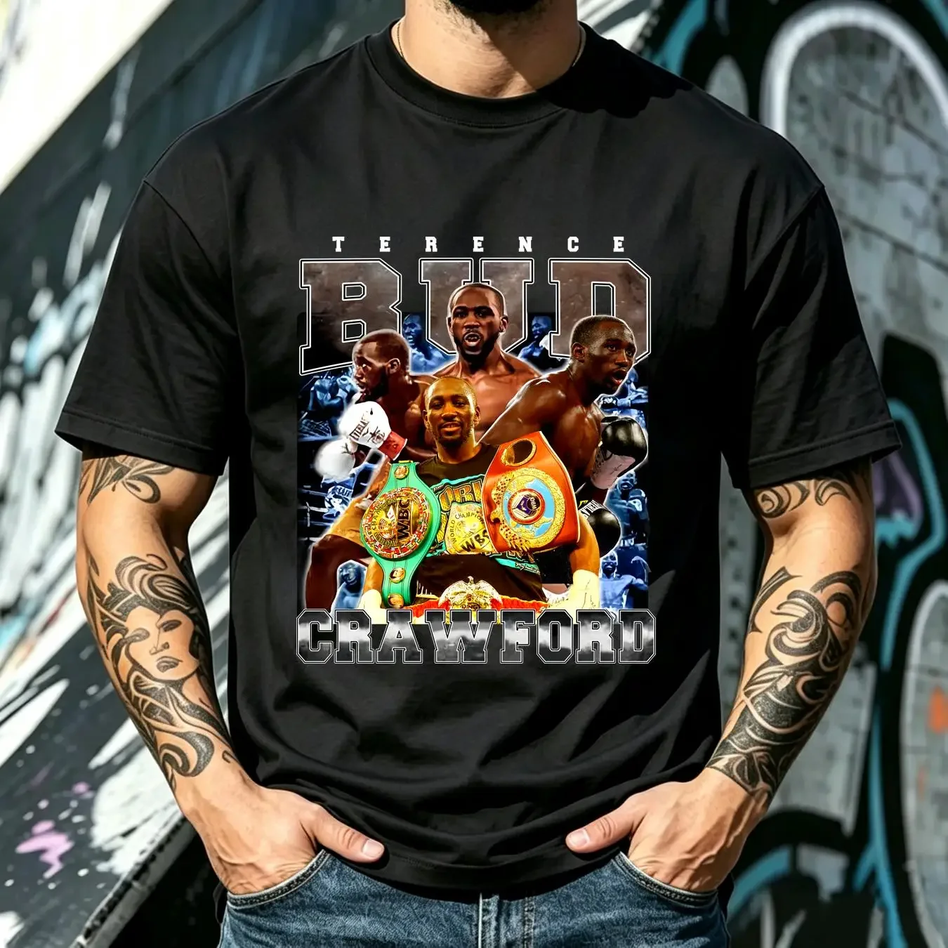 washed T Shirt Terence Crawford SweaT American Professional vintage Washed Slightly designer clothes Versatile Soft Unisex