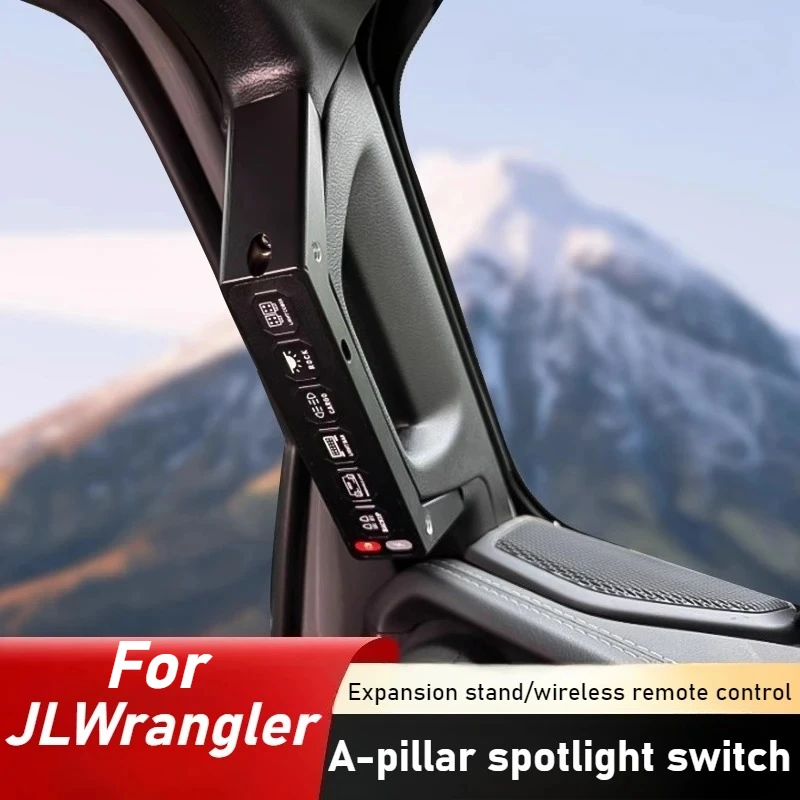 

For Jeep Wrangler JL Car A-pillar Handle Switch Controller Led Spotlight 6 Ways Integrated Wireless Remote Control Switch Panel