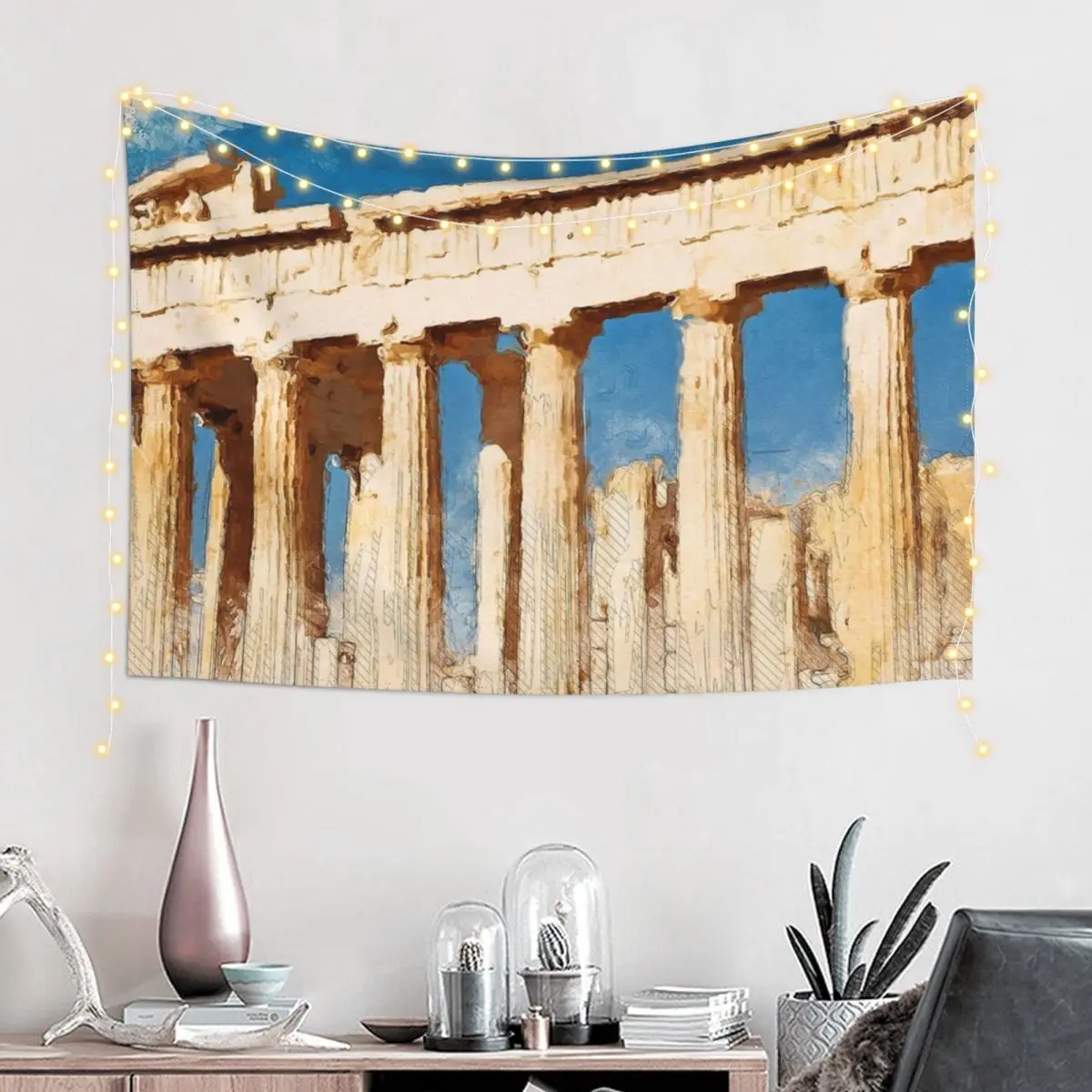 Acropolis of Athens Tapestry Room Decore Aesthetic Cute Room Things Carpet On The Wall Tapestry