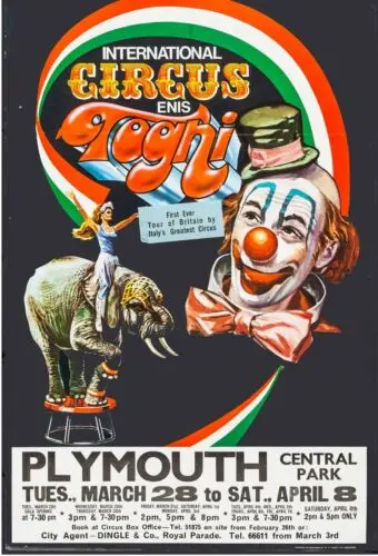 the International Circus Poster All Metal Tin Sign  8 x 12 sign