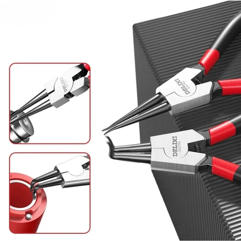 4PCS  5-In Circlip Pliers,Needle nose Pliers Retaining Ring Pliers for Removing Installing Puller Locking Rings Shafts